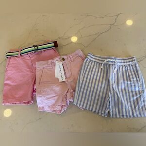 Janie and Jack New Shorts Bundle 18-24 pink, blue linen